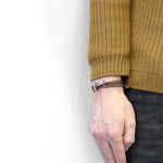 Light Brown Admiral Silver & Leather Bracelet