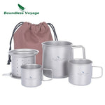 Boundless Voyage 500ml Titanium Tea Pot Cup Set with Filter Outdoor