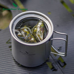 Boundless Voyage 500ml Titanium Tea Pot Cup Set with Filter Outdoor