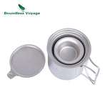 Boundless Voyage 500ml Titanium Tea Pot Cup Set with Filter Outdoor
