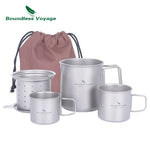 Boundless Voyage 500ml Titanium Tea Pot Cup Set with Filter Outdoor
