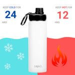 22oz Stainless Steel Sport Water Bottle - Artic White