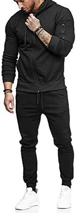 Mens 2 Piece Tracksuit Zipper Hoodie Pants