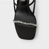 Ladies Rhinestone Decoration Square Head High Heel