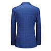 Men's Business Casual Mature Style One-button Plaid Striped Back Double-split Blazer