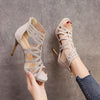 Women Summer Shoes High Heels Wedding Shoes Women Peep Toe Hollow Out Gladiator Dandals Women Party Shoes Female Sandals 2022