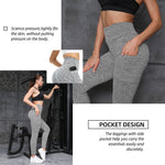 TIK Tok Leggings Women Butt Lifting Workout Tights Plus Size Sports High Waist Yoga Pants Pocket Grey Small