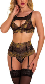 Women Lace Sexy Lingerie Set with Garter Belts Sexy Bra Unique Design Vas Media L.L.C. Women Lace Sexy Lingerie Set with Garter Belts Sexy Bra Unique Design Vas Media L.L.C.