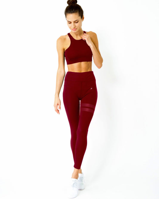 Ashton Set - Sports Bra & Leggings - Maroon