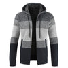 Men's Thickened Fleece Knitted Hooded Sweater Coat