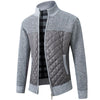 Men's Fleece Jacket Knitted Sweater Cardigan Stand Coat