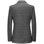 Men's Casual Notched Lapel Single-breasted Check Blazer