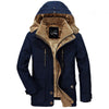 Solid Color Mens Parkas Jackets Hooded Thick Fleece Military Coat