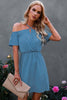 Cross Straps Off Shoulder Solid Dress