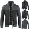 Men's Fleece Jacket Knitted Sweater Cardigan Stand Coat