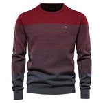 Aiopeson Brand Cotton Sweater Men Fashion Casual O-neck Spliced
