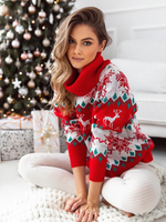 Women's Christmas Turtleneck Long Sleeve Sweater