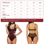 Womens Sexy Bodysuit Lace Lingerie Strappy One Piece Perspective Sling Backless Adjustable Halter Nightwear with Eyelash Lace Strap for Valentine's Day Honeymoon Anniversary