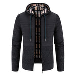 Men's Thickened Fleece Knitted Hooded Sweater Coat