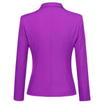 Female Professional Formal Solid Color Suit Two Button Notched Lapel Suit (Blazer and Pants)