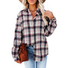 Womens Flannel Plaid Button Down Shirts Oversized Blouses Coats Shacket