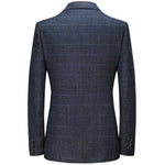 Men's Casual Notched Lapel Single-breasted Check Blazer