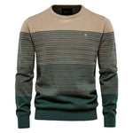 Aiopeson Brand Cotton Sweater Men Fashion Casual O-neck Spliced