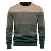 Aiopeson Brand Cotton Sweater Men Fashion Casual O-neck Spliced