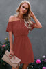 Cross Straps Off Shoulder Solid Dress