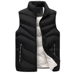 Men's Casual Warm Plus Fleece Stand-up Collar Cotton Vest
