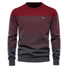 Aiopeson Brand Cotton Sweater Men Fashion Casual O-neck Spliced