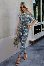 Off Shoulder Pocket Jumpsuit