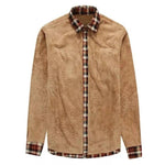 Men's Casual Long Sleeve Fleece Sherpa Flannel Plaid Shirt