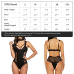 Womens Sexy Bodysuit Lace Lingerie Strappy One Piece Perspective Sling Backless Adjustable Halter Nightwear with Eyelash Lace Strap for Valentine's Day Honeymoon Anniversary