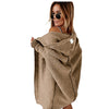 Women Batwing Sleeve Oversized Hooded Sweater Cardigan