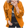 Womens Corduroy Shacket Jacket Long Sleeve Blouses Tops