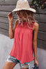 Crew Neck Lace Solid Loose Fit Top