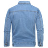 Mens Lapel Classic Denim Jacket Button Down Solid Outwear