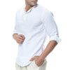 Mens Linen Cotton Henley Shirt