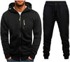 Mens 2 Piece Tracksuit Zipper Cardigan Hoodie Pants