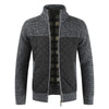 Men's Fleece Jacket Knitted Sweater Cardigan Stand Coat