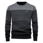 Aiopeson Brand Cotton Sweater Men Fashion Casual O-neck Spliced