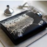Stockton - California Map Hip Flask in Matte Black