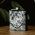 Stockton - California Map Hip Flask in Matte Black