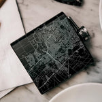 Stockton - California Map Hip Flask in Matte Black