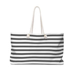 Tote Bag - Grey & White Stripes